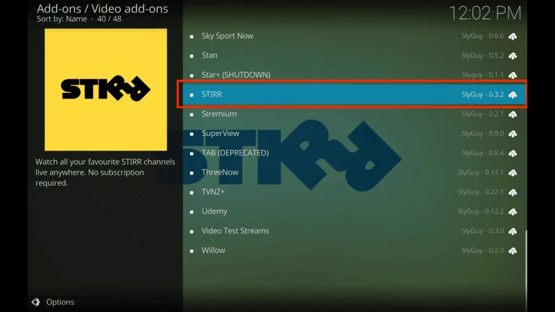 Stirr Kodi Troubleshooting